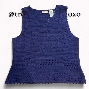 Vintage Blue Crochet Tank Top